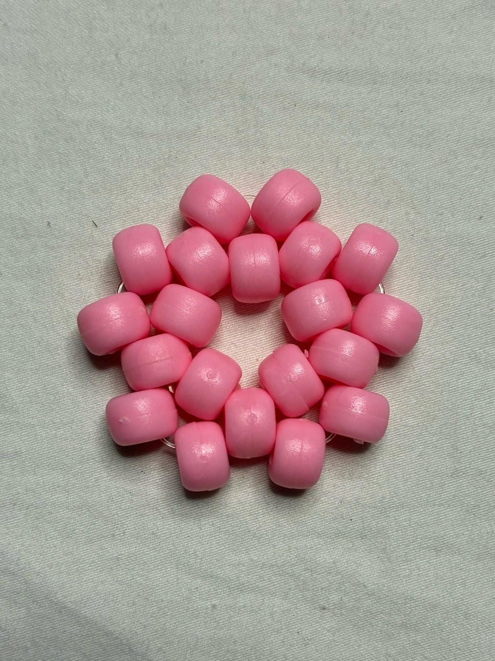 Pink Colored Kandi Creation Pony Beads Trinket Handmade